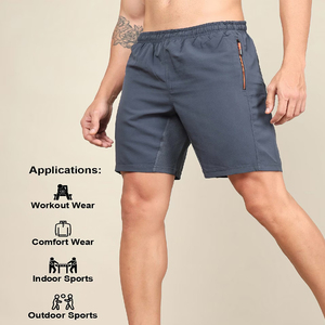 Short de course de fitness d'été pour hommes Short de basket-ball en polyester personnalisé avec cordon de serrage anti-rides teint en plaine - Product Image 5