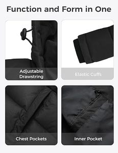 Veste d'Hiver Personnalisable ODM pour Homme Style High Street Doudoune en Denim Épais avec Col Montant Rembourré Imperméable Fermeture à Glissière - Product Image 6