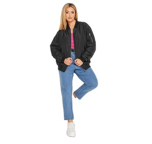 Blouson aviateur pour homme de haute qualité sur mesure, col rabattu, manteau surdimensionné, noir, hiver, rue, imperméable, coupe-vent - Product Image 1