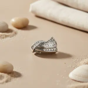 925 Silver Cubic Zirconia Pendant for Women 18K <b>Gold</b> Plated Fashion Jewelry with <b>Number</b> Pattern and 18K Plating Color - Product Image 1