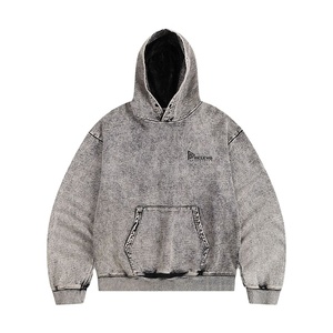 Sweat à capuche délavé effet soleil, coupe oversize, en coton, style streetwear, personnalisable - Product Image 2