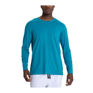 Camisetas de entrenamiento para gimnasio para hombre, manga larga en blanco, cuello redondo, Color sólido de alta calidad, talla grande personalizada - Product Image 5