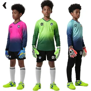 Maillot de gardien de but de football pour enfants personnalisé, manches longues, uniforme d'entraînement pour garçons, ensembles de gardien de but de football en plein air - Product Image 4