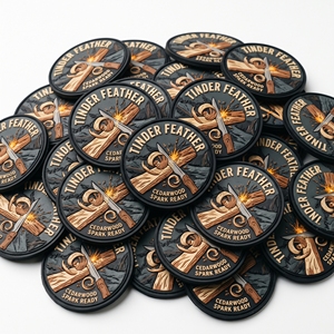 Fabricant direct : Patch 3D en caoutchouc, motif écorce de bois taillée au couteau, en PVC souple, badge rond pour sac à dos, veste et casquette d'extérieur - Product Image 6