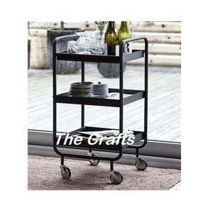 Fabulous Design Serving Cart <b>Trolley</b> In Iron Black Color Serving Food Snacks <b>Trolley</b> For Home Kitchenware Use - Product Image 1