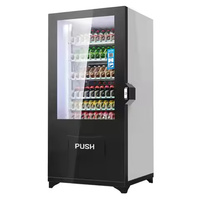 Distributore Automatico Rosso di Snack e Bevande con Sezione Bevande Fredde, Opzioni di Pagamento Multiple, per Uso Esterno e Interno, Ufficio