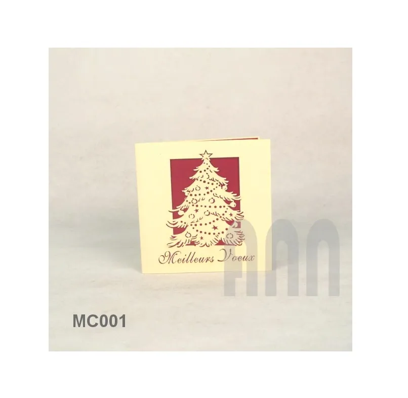 Christmas Tree Greeting Cards Custom Printing Laser Cut Paper Thank You 3D Cards Greeting For Christmas Day Good Price