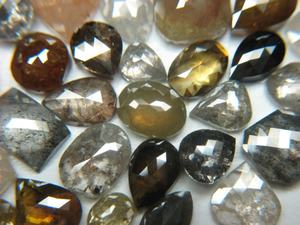 เพชรชากริ100% เพชรธรรมชาติสีขาวตัดกุหลาบราคาขายส่งในอินเดียเพชรเกลือพริกไทย i1 - Product Image 6