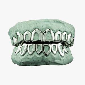 Grillz ouverts en or 14 carats, 8 sur 8, unisexe, pour usage quotidien, bijoux raffinés - Product Image 1