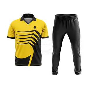 Uniforme de críquete para uso esportivo, logotipo personalizado por atacado, novo design, uniforme de críquete em várias cores