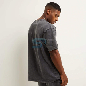 Camiseta estampada holgada de Algodón 100% con logotipo personalizado para hombre, camiseta cuadrada de gran tamaño de peso pesado con hombro caído - Product Image 2