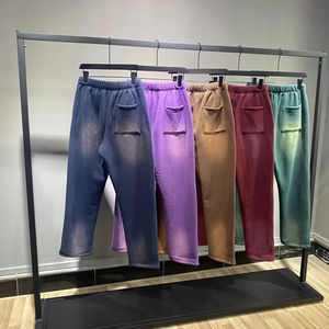 Wholesale Cheap Price Acid Wash Straight Fit <b>Men's</b> Gym Workout Joggers 100% Cotton Eco-Friendly Casual <b>Trousers</b> New Arriva - Product Image 3