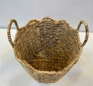 Panier rond en jacinthe d'eau de luxe écologique - Rangement polyvalent - Product Image 3