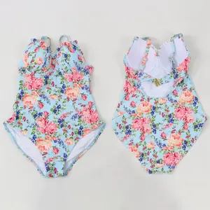 2023 nuevo traje de baño de una pieza para mujer, traje de baño Sexy con cordones florales para mujer, traje de baño sólido, ropa de playa de verano, traje de baño con volantes - Product Image 5