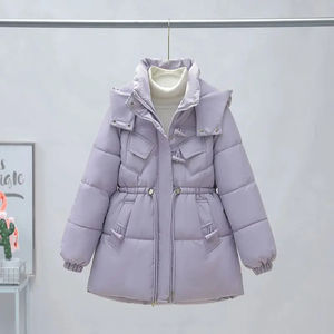 Chaqueta acolchada con capucha de Invierno para mujer, Abrigo acolchado de manga larga con cremallera completa, chaquetas de burbujas ajustadas - Product Image 3