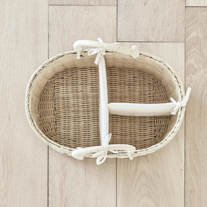 Cesta de pañales de mimbre tejida, organizador de pañales para bebés, contenedores de almacenamiento para guardería con divisores - Product Image 3