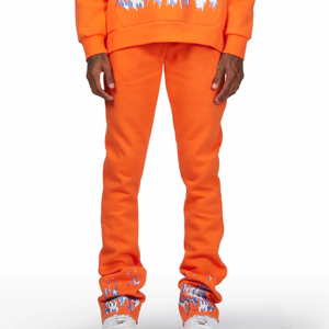 New Design Mens 100% Cotton Tracksuit Flare Pants Two Piece Set Custom Printing Breathable Wholesale Low Price - Product Image 3