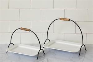 Support à gâteau décoratif en métal et bois de style luxueux, base décorative, support à gâteau nickelé avec dessus en bois, prix bas, service à gâteau - Product Image 4