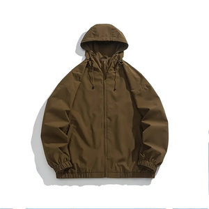 Custom Design Canvas Stand Collar Front Logo Windbreaker Style <b>Light</b> Waterproof Breathable Outdoor Running Hiking <b>Jacket</b> for <b>Men</b> - Product Image 3