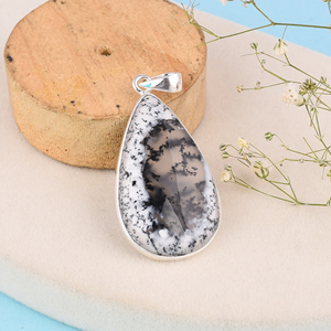 Natural Dendrite <b>Opal</b> Gemstone 925 Sterling Silver <b>Pendant</b> - Product Image 4