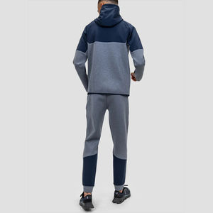 Ensemble de survêtement pour homme en coton 100% avec logo personnalisé en gros 2026, streetwear, poids lourd, sweat-shirt à capuche, fermeture éclair, jogging uni, polaire technique - Product Image 3