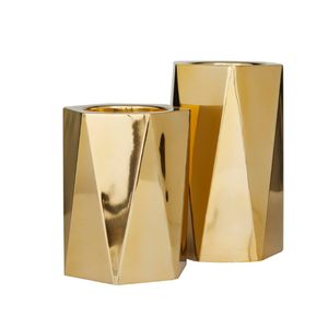 Juego de 2 candelabros cónicos de metal chapado en oro personalizados OEM para el hogar, compra directa desde la India - Product Image 2