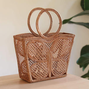 Stylish rattan clutch <b>bags</b> lady <b>accessories</b> eco-friendly handle <b>bag</b> handbags for everyday use - Product Image 2