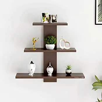 Wooden Wall Shelf Hanging wall mounted shelves brown Color Wooden Books Storage Best high quality wooden shelves home decorative