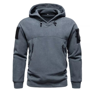 Jersey de manga larga Sudadera con capucha de mezcla de lana suave Jersey con cremalleras cortas y bolsillos laterales - Product Image 2