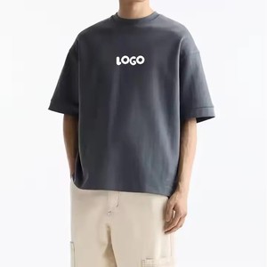 Vente en gros dernier 2025 100% coton tricoté grande taille T-shirt pour hommes personnalisé imprimé propre Logo haute qualité à manches courtes Style décontracté - Product Image 4