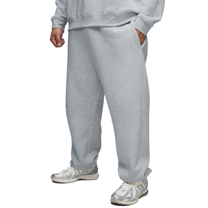 Pantalon de survêtement ample pour homme, en coton et polyester gris uni, doublé en polaire 350g, style vintage américain, dentelle, dernier design - Product Image 4