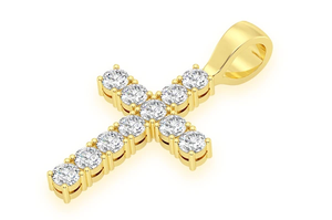 จี้เพชรไม้กางเขนที่ได้รับการรับรองจาก Gia เครื่องประดับเพชรธรรมชาติแบบมินิมอลเครื่องประดับแฟชั่นจี้ทอง14K สำหรับผู้ชายและผู้หญิง - Product Image 2
