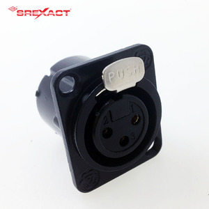 Conector de enchufe hembra de 3 pines con carcasa metálica, pin chapado en oro - Product Image 4