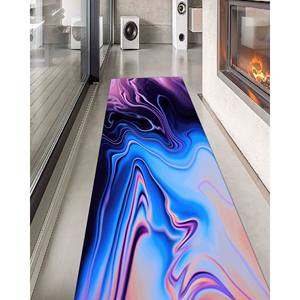 Alfombra Vortex Illusion: Alfombra Moderna con Estampado Abstracto Azul, Alfombra Delgada No Tejida - Product Image 4