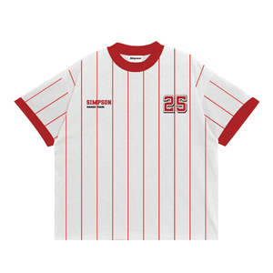 Camiseta unisex Boxy Snaketeam a rayas de gran tamaño estilo callejero impreso en talla grande transpirable para hombres y mujeres - Product Image 3