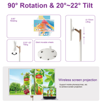 Affichage LCD HD 21.5 24 27 32 Affichage mobile Support de sol Tablette PC USB Tactile Android Batterie Numérique Signalisation Rotation Travail Étude