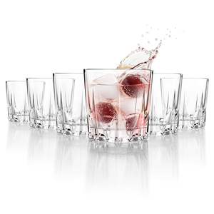 Juego de 6 Vasos de Vidrio Sodocálcico de 255 ml, Transparentes, para Servir Agua, Jugos, Refrescos, Bebidas Heladas, para el Hogar, Fiestas y Oficinas - Product Image 6