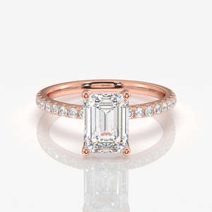 แหวนทอง 14k ประดับเพชรทรงเหลี่ยมมรกตเพาะเลี้ยงในห้องปฏิบัติการ - Product Image 6