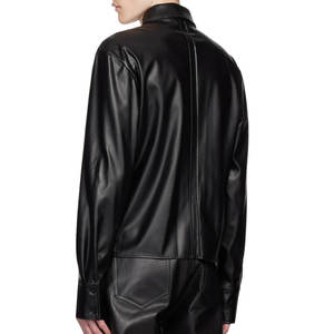 Ropa de calle de calidad superior para hombre, camisas de cuero para hombre, elegantes camisas de cuero informales con ajuste Sim a la moda - Product Image 6