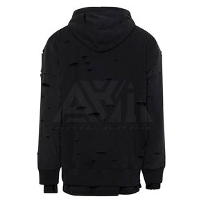 Vente en gros de sweats à capuche pour hommes hiver 2025, effet usé, avec logo personnalisé, tissu polaire de haute qualité, faible MOQ - Product Image 2