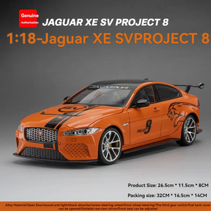 รถโมเดล Jaguar XE SV Project 8 ผลิตจากโลหะ ขนาด 1:18 รุ่นรถซีดานสมรรถนะสูง พร้อมประตูที่เปิดได้ เสียงและไฟ - Product Image 6