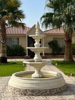 Fontaine décorative extérieure durable et écologique en marbre naturel sculpté à la main, design moderne, HAYAT INDUSTRIES