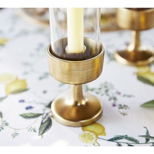 Amazing Style <b>Tall</b> Metal/Glass Hurricanes Taper Candle Holder Gold Finished for Dining <b>Table</b> Lighting Decorations - Product Image 4