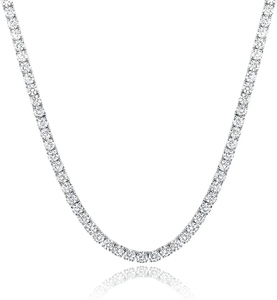 Elegant 16inch 2MM Custom icy Lab Grown CVD <b>Diamonds</b> 925 Sterling <b>Silver</b> Box Bling Tennis Chain <b>Necklace</b> Perfect Gift Ready Ship - Product Image 5