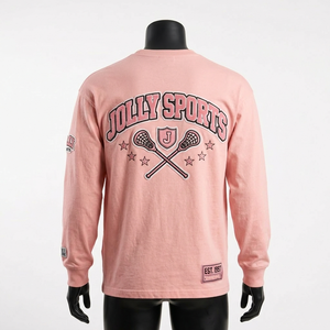 เสื้อยืดแขนยาวผู้ชาย Elite 230 GSM ผ้าฝ้ายสีชมพูอ่อน ระบายอากาศได้ดี พิมพ์ลายกราฟิก โลโก้สั่งทำได้ - Product Image 5