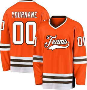 Maillots de hockey en polyester à manches longues personnalisés, impression par sublimation, avec nom de l'équipe et numéro, vêtements de hockey sur glace - Product Image 3