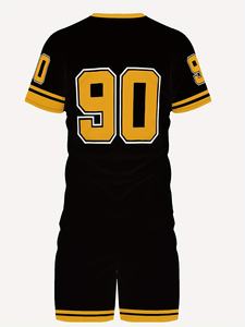 Logotipo personalizado 2025, novedad de verano, Conjunto de camiseta corta informal transpirable holgada con estampado 3D de patrón deslumbrante para hombre - Product Image 2