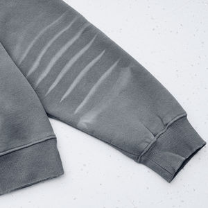 Ropa de calle desgastada Sun Faded Fabricantes de ropa personalizada Lavado destruido Crop Boxy Fit Sudaderas con capucha y sudaderas para hombres - Product Image 5