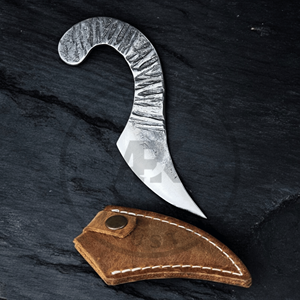 Couteau Kiridashi japonais à lame incurvée en acier inoxydable, étui en cuir, couteau à travailler le cuir, tranchant comme un rasoir, facile à utiliser, EDC, vente en gros, AR - Product Image 5