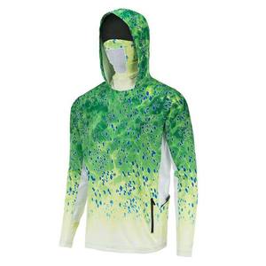 Sudadera con capucha deportiva UPF50 + Quick Dry Camo para hombre, Jersey transpirable de manga larga con bolsillos con cremallera para pescar - Product Image 1